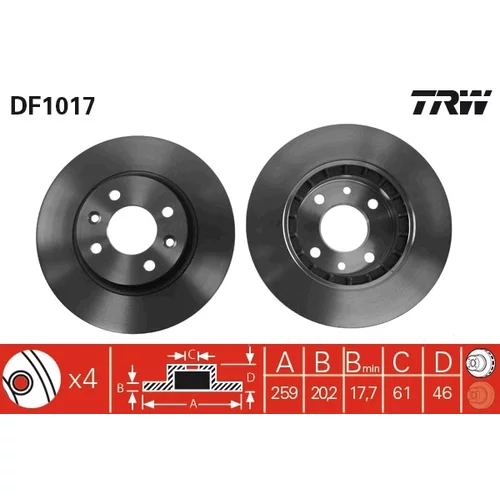 Brzdový kotúč DF1017 /TRW/