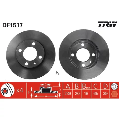 Brzdový kotúč TRW DF1517