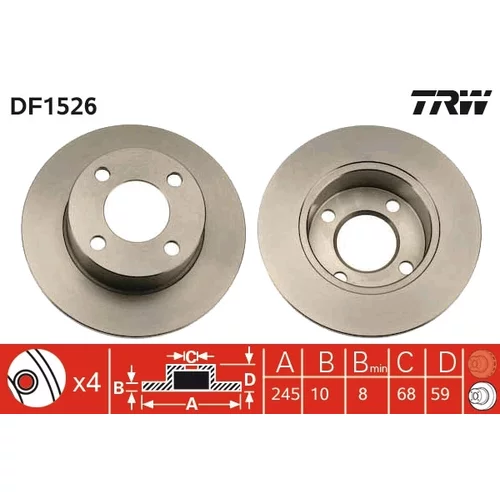 Brzdový kotúč TRW DF1526