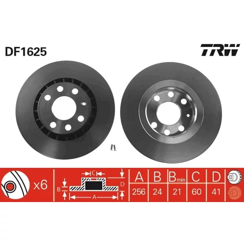 Brzdový kotúč TRW DF1625