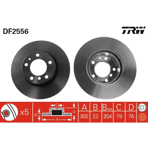 Brzdový kotúč TRW DF2556