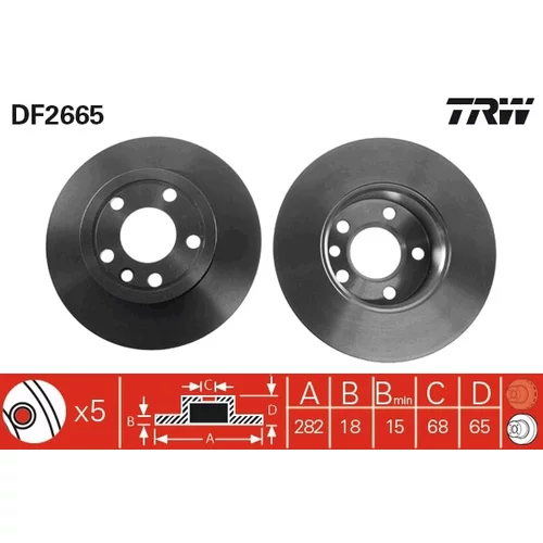 Brzdový kotúč TRW DF2665