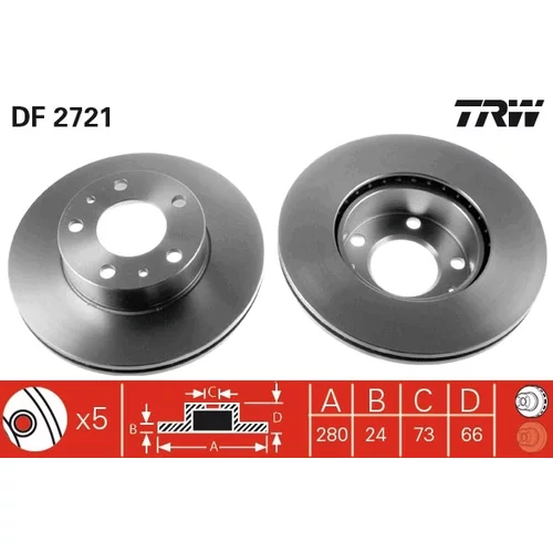 Brzdový kotúč TRW DF2721