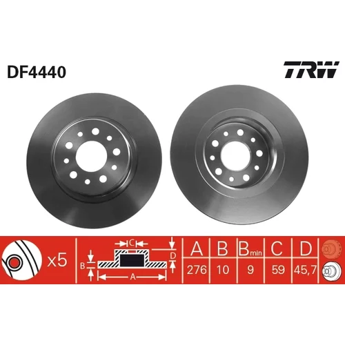 Brzdový kotúč TRW DF4440