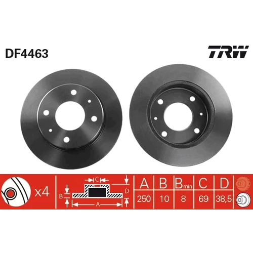 Brzdový kotúč TRW DF4463