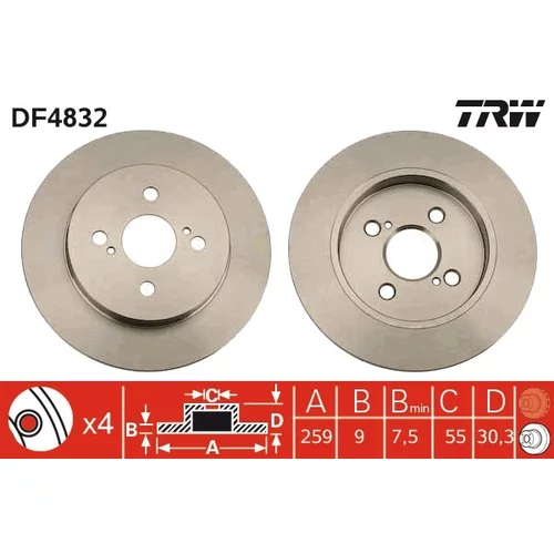 Brzdový kotúč TRW DF4832