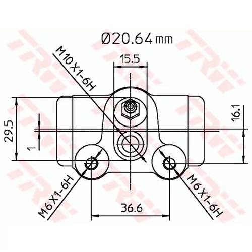 Brzdový valček kolesa TRW BWF251 - obr. 1