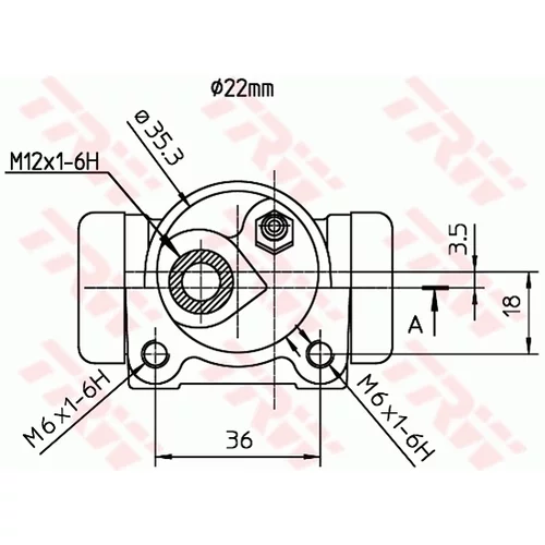 Brzdový valček kolesa TRW BWH187 - obr. 1