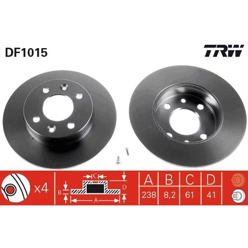 Brzdový kotúč DF1015 /TRW/