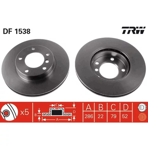 Brzdový kotúč DF1538 /TRW/