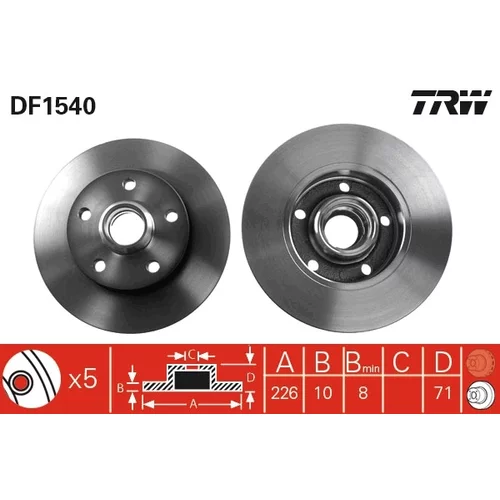 Brzdový kotúč TRW DF1540