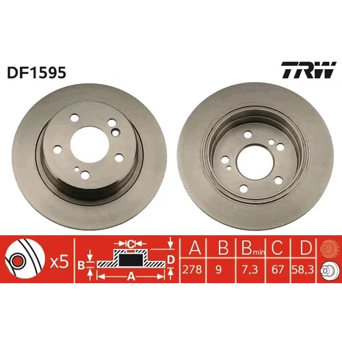 Brzdový kotúč TRW DF1595