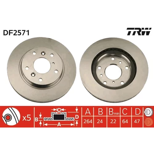 Brzdový kotúč TRW DF2571