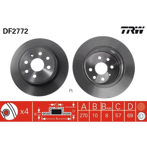 Brzdový kotúč TRW DF2772