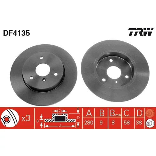 Brzdový kotúč TRW DF4135