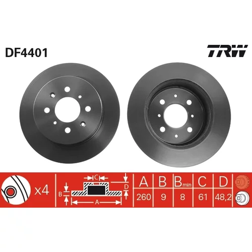 Brzdový kotúč TRW DF4401