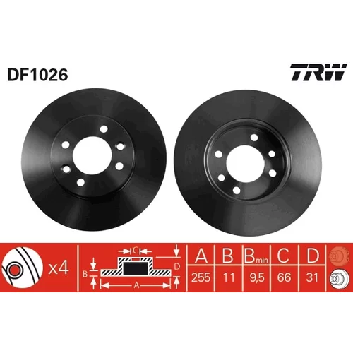 Brzdový kotúč TRW DF1026