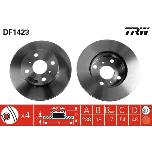 Brzdový kotúč TRW DF1423