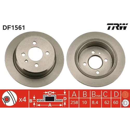 Brzdový kotúč TRW DF1561