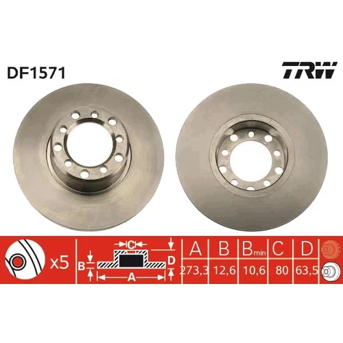 Brzdový kotúč TRW DF1571