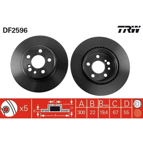 Brzdový kotúč DF2596 /TRW/