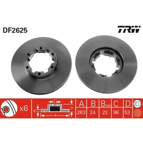 Brzdový kotúč TRW DF2625