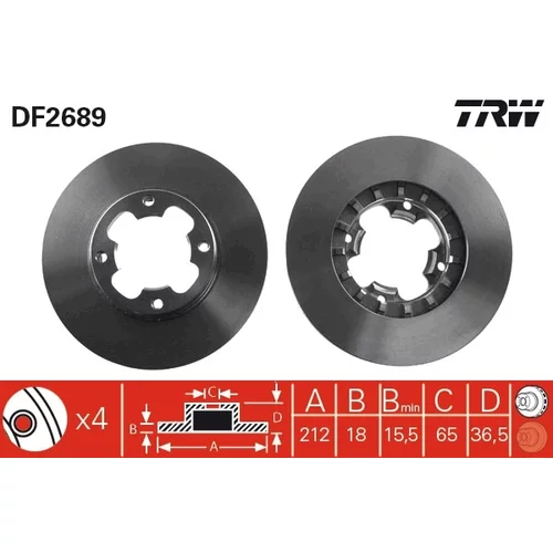 Brzdový kotúč TRW DF2689