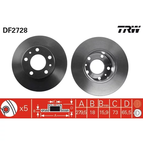 Brzdový kotúč TRW DF2728