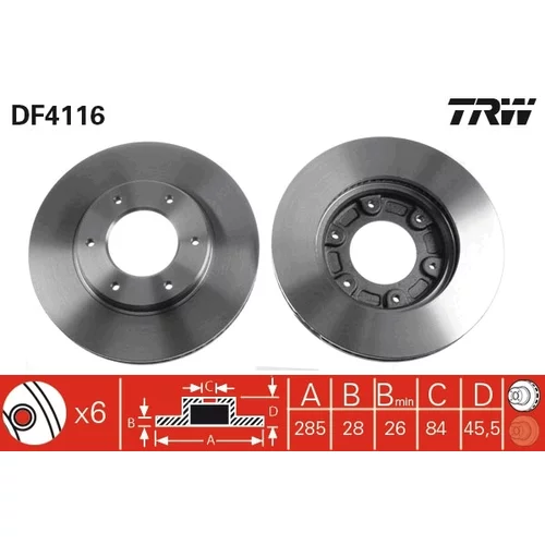 Brzdový kotúč DF4116 /TRW/