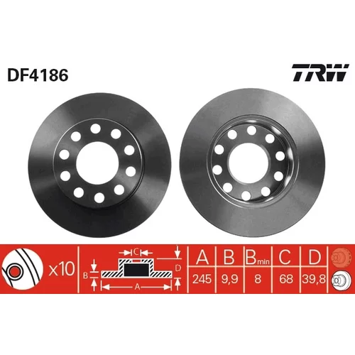 Brzdový kotúč TRW DF4186