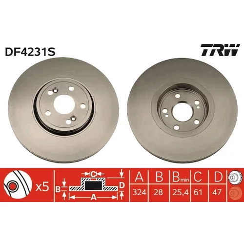 Brzdový kotúč TRW DF4231S