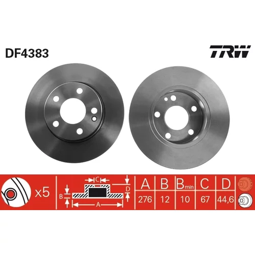 Brzdový kotúč TRW DF4383