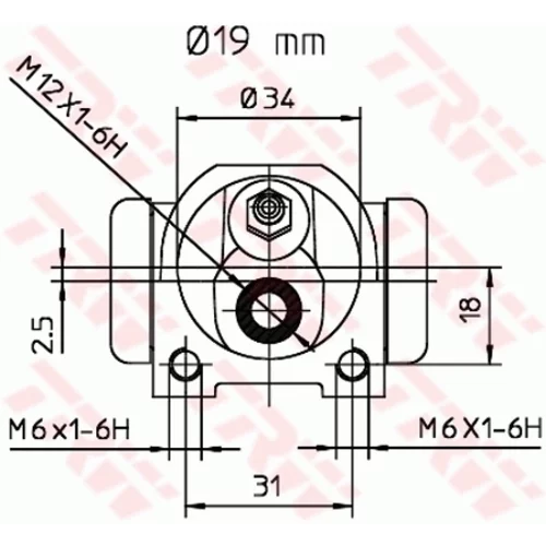 Brzdový valček kolesa TRW BWD126 - obr. 1