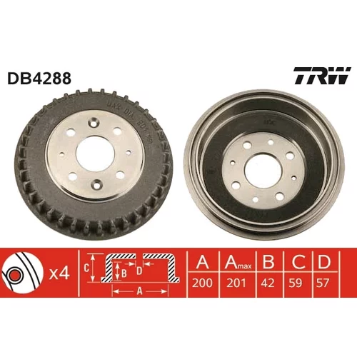 Brzdový bubon DB4288 /TRW/