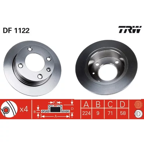 Brzdový kotúč DF1122 /TRW/