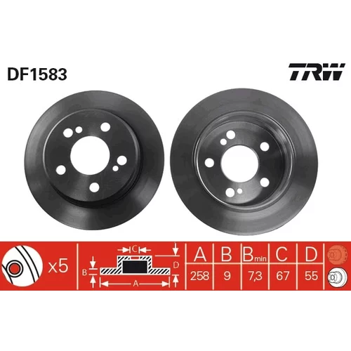 Brzdový kotúč TRW DF1583