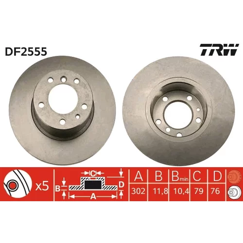 Brzdový kotúč TRW DF2555