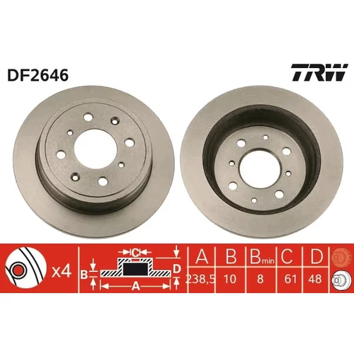 Brzdový kotúč TRW DF2646