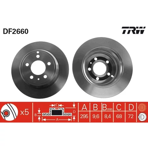 Brzdový kotúč TRW DF2660