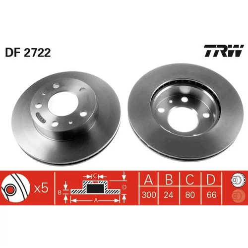 Brzdový kotúč TRW DF2722