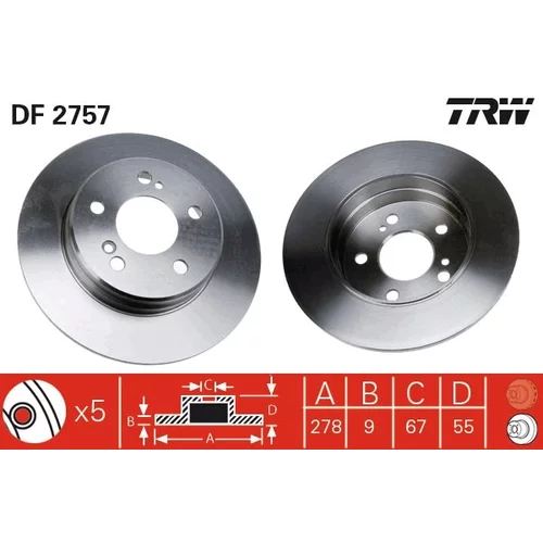 Brzdový kotúč DF2757 /TRW/