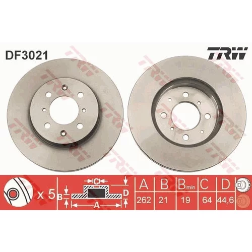 Brzdový kotúč TRW DF3021