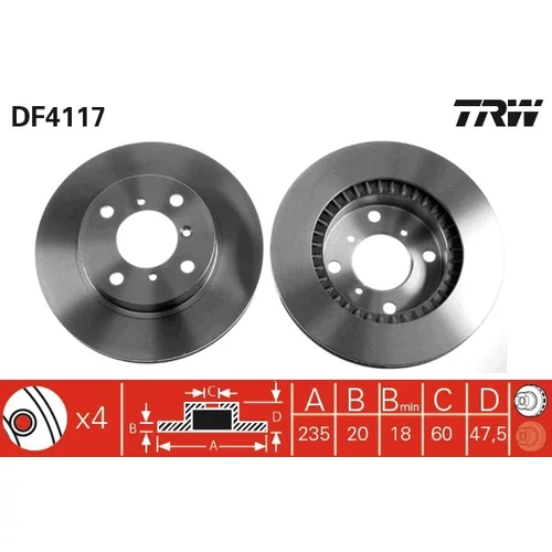 Brzdový kotúč TRW DF4117