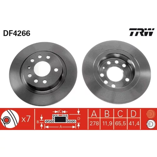 Brzdový kotúč TRW DF4266