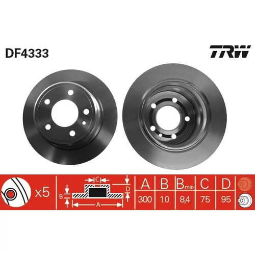 Brzdový kotúč TRW DF4333