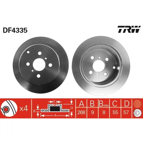 Brzdový kotúč TRW DF4335