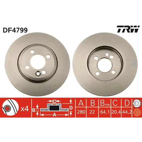 Brzdový kotúč DF4799 /TRW/