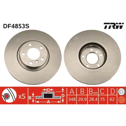 Brzdový kotúč TRW DF4853S