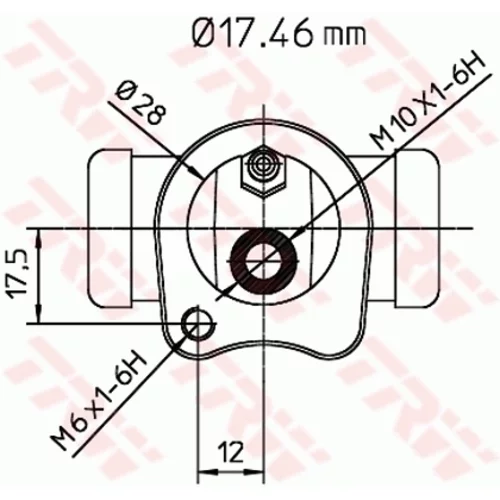 Brzdový valček kolesa TRW BWA137 - obr. 1