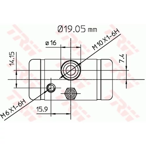 Brzdový valček kolesa TRW BWD291 - obr. 1